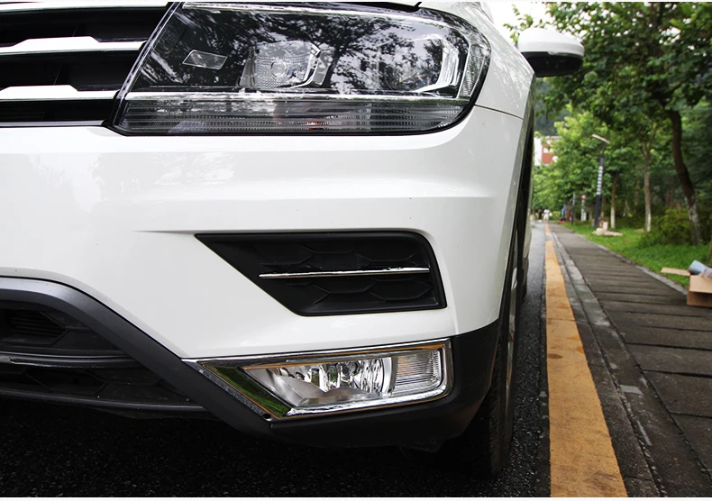 Для Tiguan второго поколения- ABS хромированный автомобильный передний противотуманный светильник, накладка на рамку, декоративная решетка