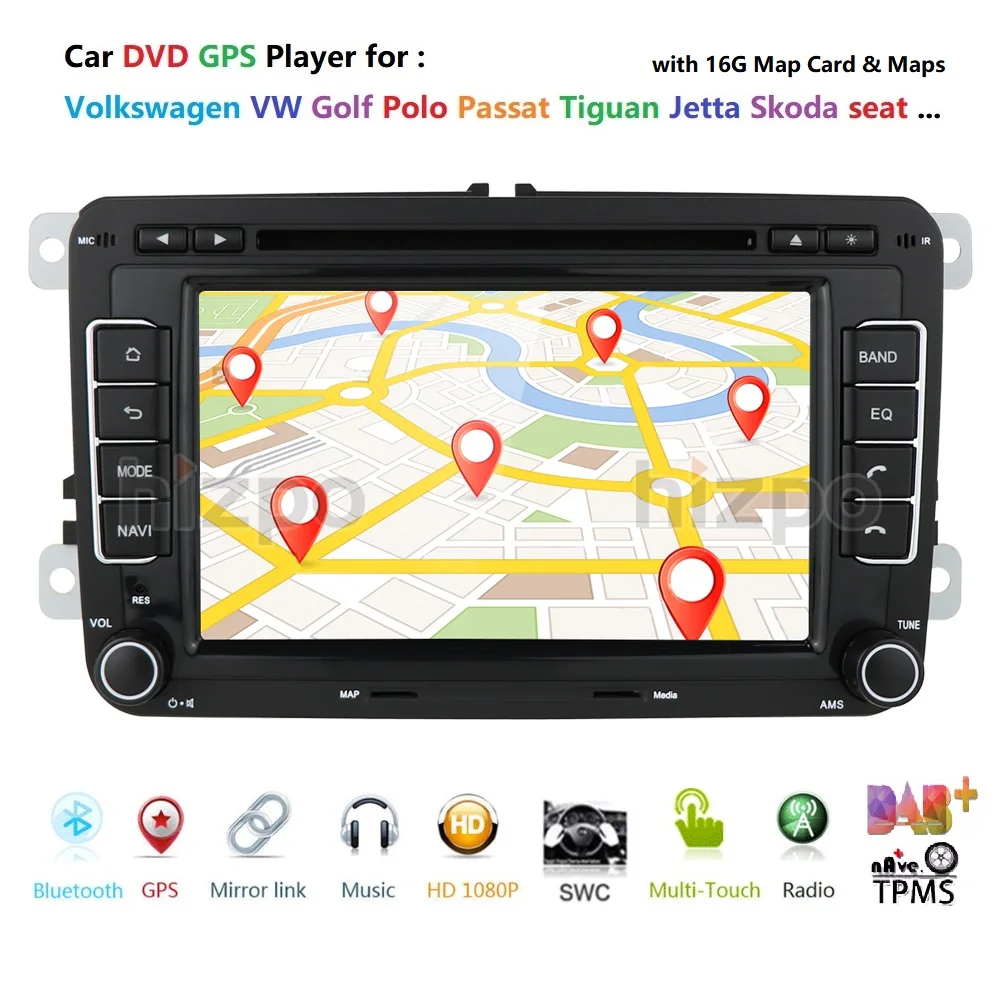 

2 din 7" Car DVD Radio Multimedia Player For VW/Skoda/Octavia/Fabia/Rapid/Yeti/Seat/Leon GPS Navigation car audio stereo rds cam