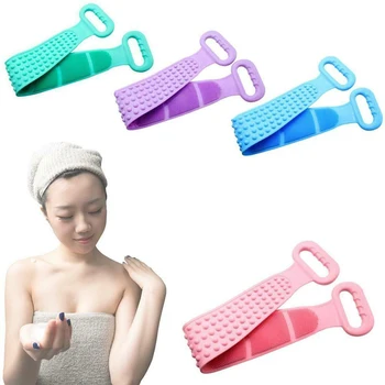 

Body Cleaning Tools Massage Brush Home Silicone Back Scrubber Exfoliating Shower Bath Belt Dual Sided Multifunction Strap Washer