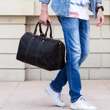 Винтажная сумка из натуральной кожи для путешествий 1" глянцевая Дорожная сумка из коровьей кожи красная сумка для выходных большая сумка из воловьей кожи Фиолетовая Сумка через плечо