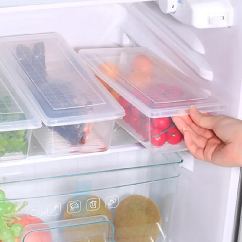 Кухонный прозрачный пластиковый ящик для хранения зерна контейнер для хранения фасоли содержит герметичный пищевой контейнер-холодильник ящик для хранения - Цвет: transparent