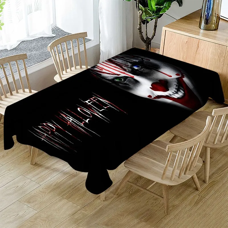 

Halloween Tablecloth Polyester Tablecloth Skull Table Cover Mildew-proof Tablecloth Waterproof Table Cover for Halloween Party