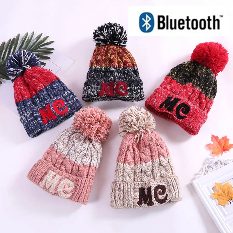 Newly Ladies Warm Christmas Knit Winter Bluetooth Soft Beanie Hat Earphone Wireless Smart Cap Headset Speaker Mic | Электроника