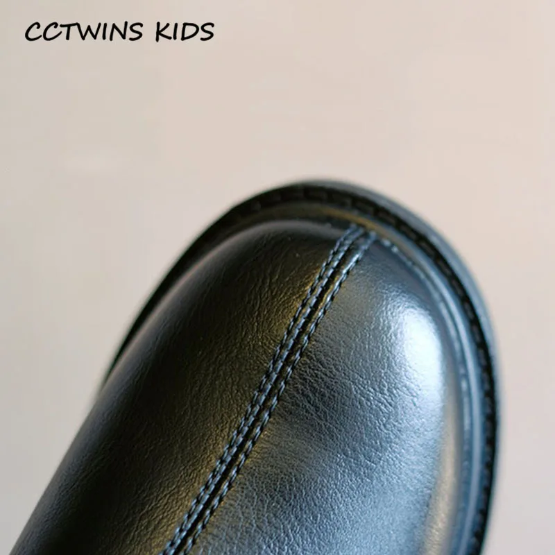 CCTWINS/детская обувь; коллекция года; зимняя детская обувь из искусственной кожи; Детские модные высокие сапоги; брендовые черные теплые сапоги; HB055