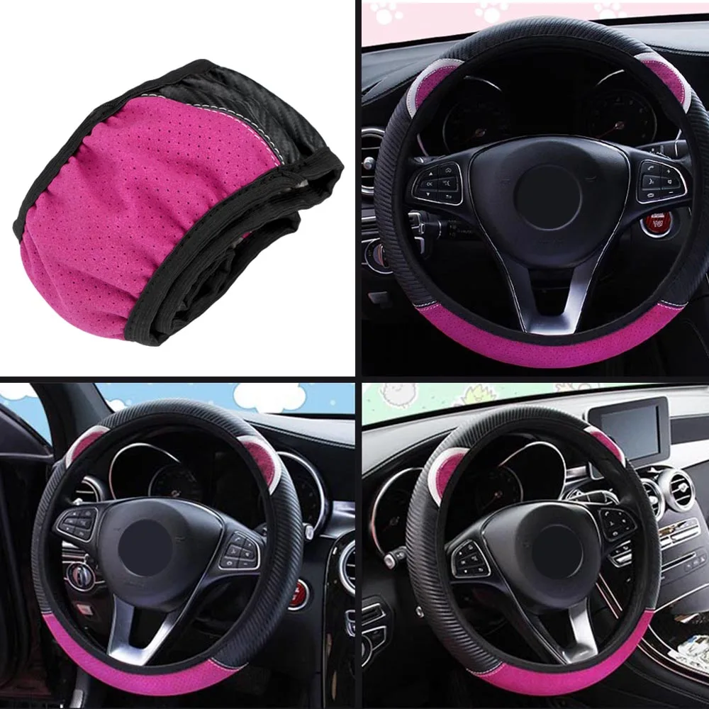 

LEEPEE 5 Colors Car Steering-Wheel Handle Covers Car Accessories Steering Wheel Cover Universal Cute Cartoon Cat Ear