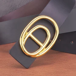 High Quality 3.8cm Wide Cowhide Jeans Casual Belt Loop Sliding Buckle Designer Belt Men's Fashion Luxury Brand