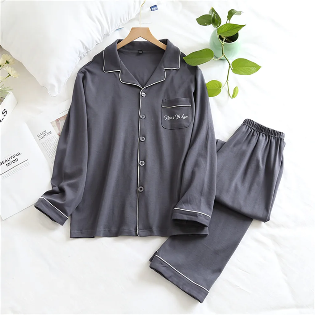 

Shanghai Story Pajamas Long Sleeve Button Down Set Satin Sleepwear Nightwear Loungewear for Men