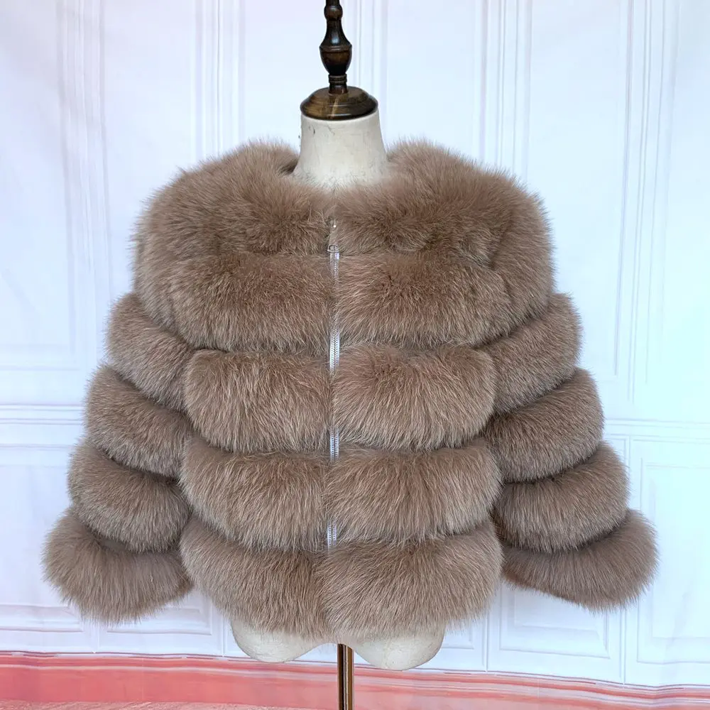 NEW style real fur coat 100% natural fur jacket female winter warm leather fox fur coat high quality fur vest Free shipping long puffer