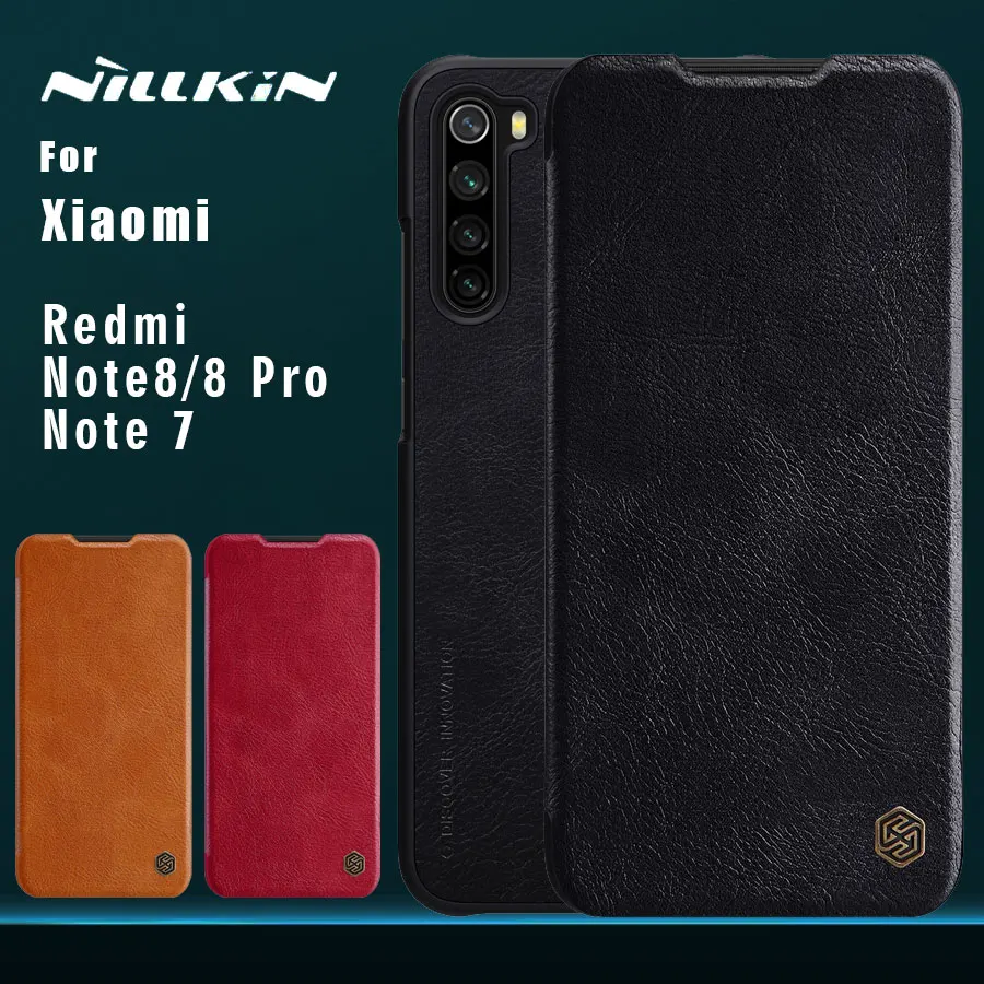 Чехол NILLKIN Qin для Xiaomi Redmi Note 8 7 Pro деловой кожаный чехол книжка с отделением карт