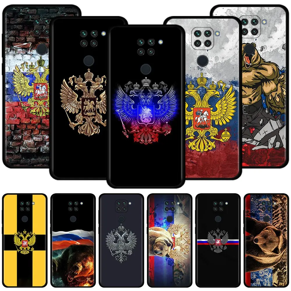 Чехол с российскими флагами и эмблемой для Xiaomi Redmi Note 10 9 8 Pro Max 9S 9T 8T 7 чехол K40 Plus 9A 9C