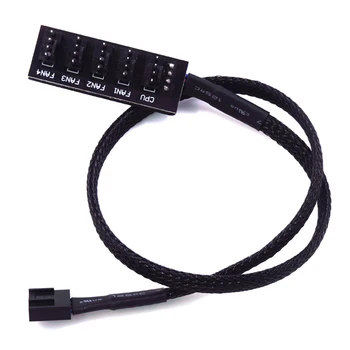 

40cm Splitter Cable Black For PC Computer CPU Cooler Power Supply Adapter Fan Hub Durable Connector Accessories Practical 1 To 5