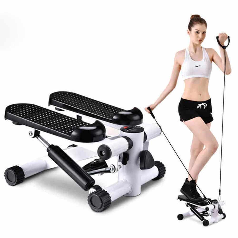 Adjustable Family Stepper Machine With Armrest Resistance Band Multifunctional Hydraulic Exercise Stepper For Aerobic Exercise Weight Loss Exercise 