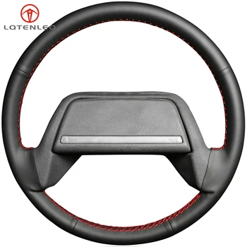 

LQTENLEO Black Genuine Leather DIY Hand-stitched Car Steering Wheel Cover For Lada 2114 2001-2013 2108 1998-2005 2115 1998-2012