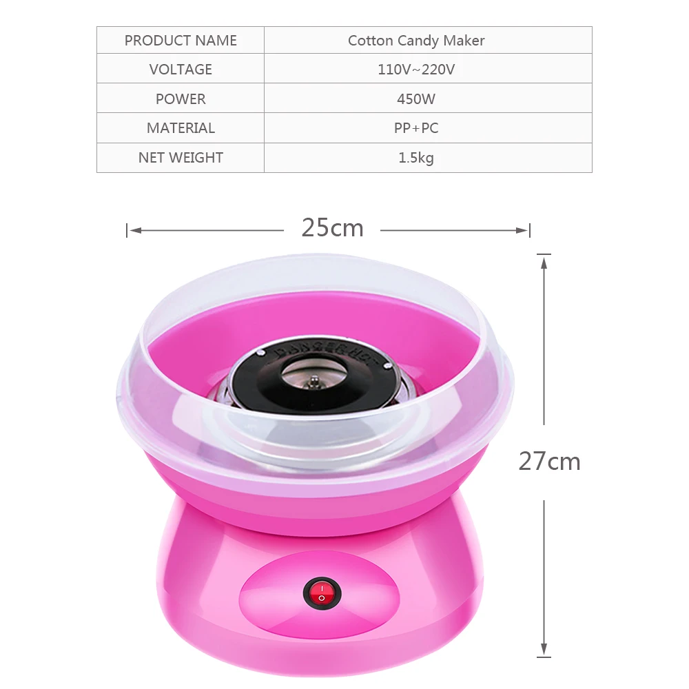 Electric DIY Sweet Cotton Candy Maker EU Plug /US Plug Portable Cotton Floss Machine 220V Making Machine