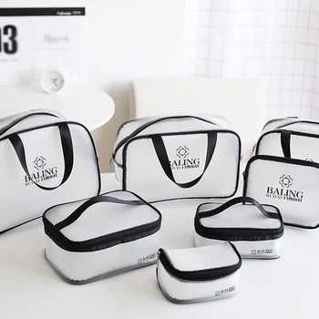 

Packing Cubes Translucent Scrub Waterproof Makeup Toiletry Bags Organizer Wash Bag Cosmetic Organizer Zipper Storage Pouch