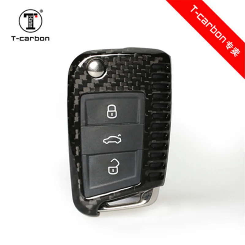 Car styling car shell key case For skoda minri A7 A7 For Volkswagen car carbon fiber protection accessories car styling