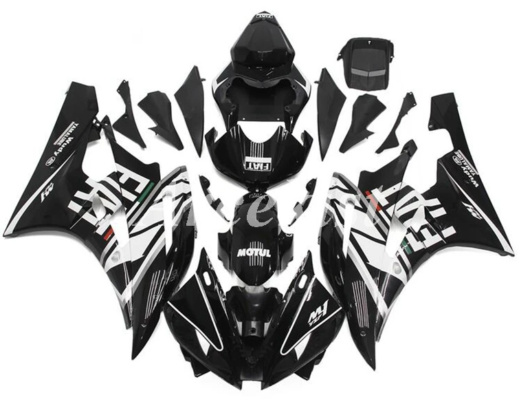 Литьевая Форма ABS мотоцикл обтекатели комплект для YAMAHA YZF-R6 2006 2007 06 07 R6 Кузов Набор черный белый на заказ