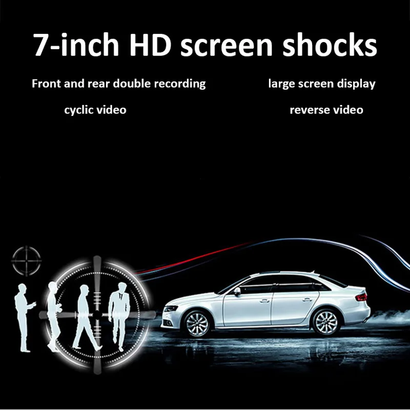 TOSPRA 7,0 дюймов Автомобильный видеорегистратор с сенсорным экраном камера зеркало заднего вида видеорегистраторы двойной объектив рекордер ночного видения видеорегистратор FHD 1080P Регистратор
