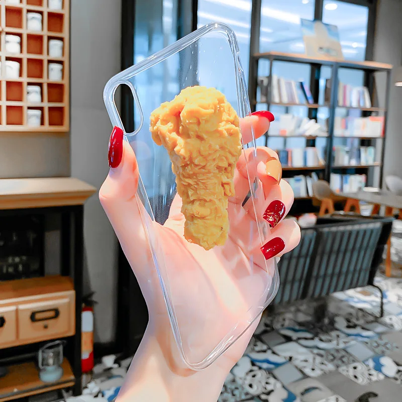 Бренд Aoweziic Tide Прозрачный чехол для телефона iPhone X XS MAX Xr 3D куриные крылья куриные ножки 6s 7plus 8 мягкий