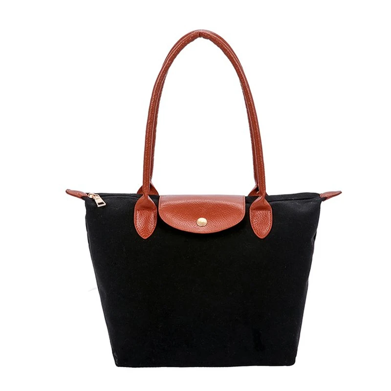 

High quality 2 Colors Simple Fashion Women Handbags Canvas Solid Large Capacity Korean Style Ladies Shopping Travel Hand Bag