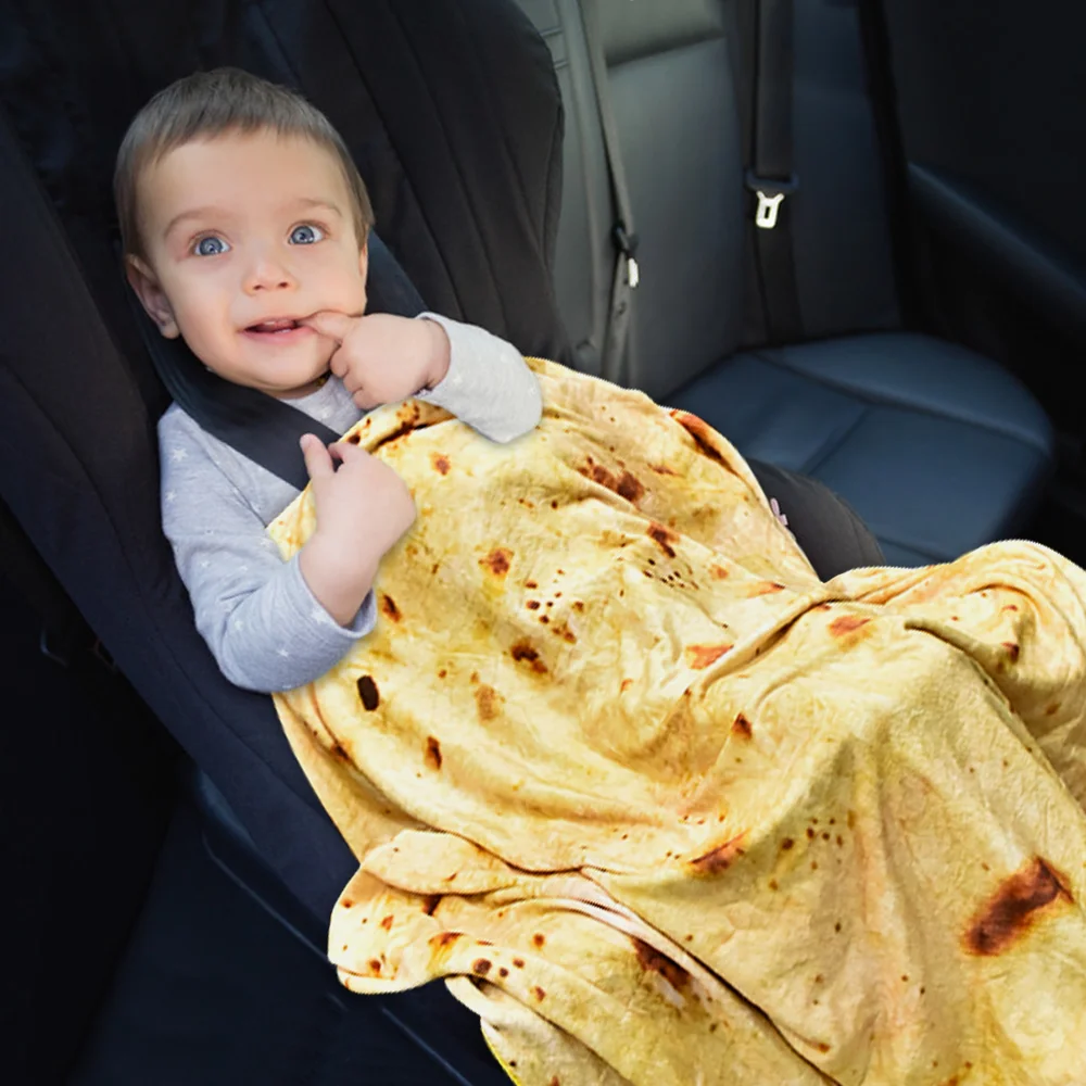 Мягкое фланелевое одеяло Burrito Tortilla, новинка, круглая форма, коралловый флис, одеяло для создания еды, одеяло s для пикника, самолета