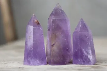 YM 329 3pcs natural amethysts quartz crystal point waND