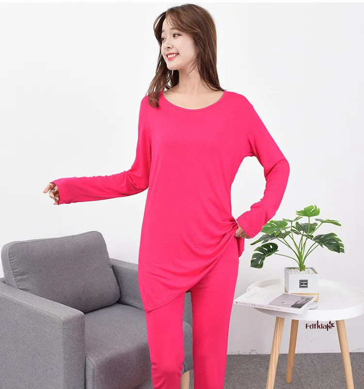 110 KG Spring Fall Winter Pajamas Women 2021 Plus Size Modal Cotton Sleepwear Pijama Set Underwear Suit Pyjama Femme 3XL-7XL pyjama sets