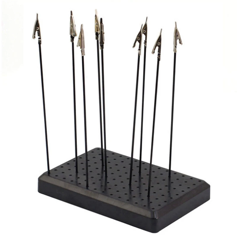 

9 x 14 Holes Painting Stand Base with 10Pcs Metal Alligator Clip Stick Modeling Tool Set Toys Hobbies Accessories