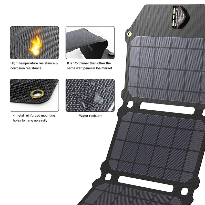  Allpowers 21W Mobile Phone Charger Dual Usb 5V 4A Solar Panel Etfe Solar Charger For Smartphones