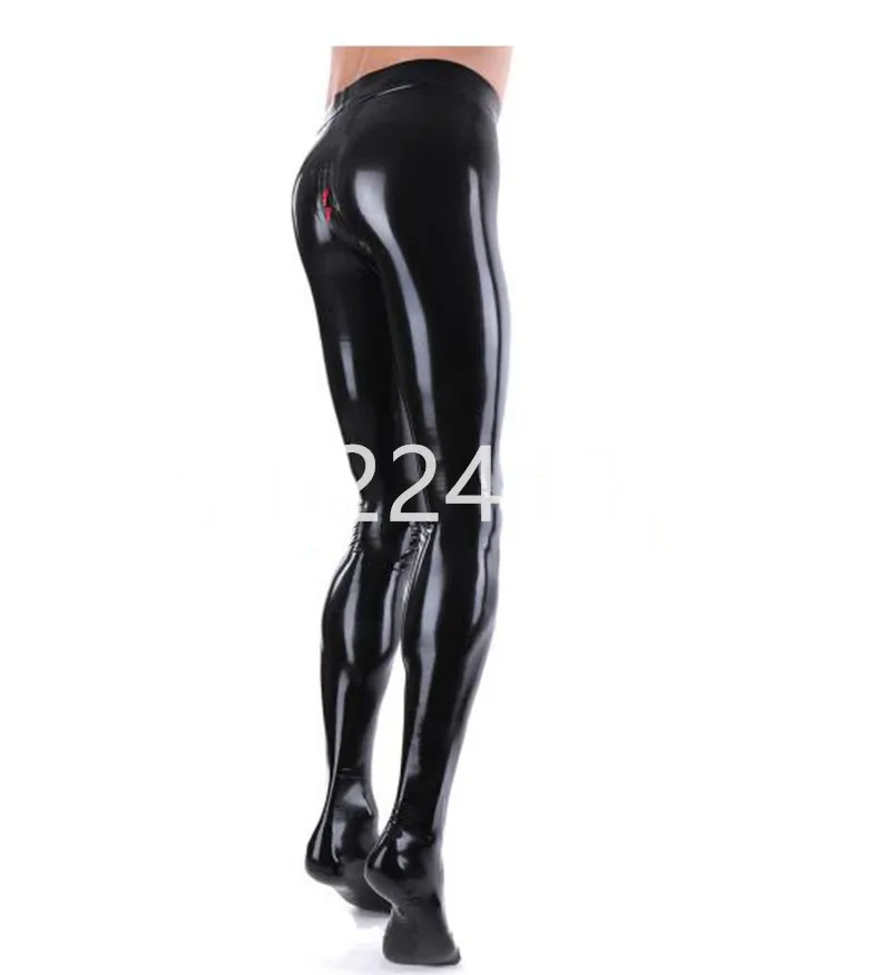 

Handmade Latex Trousers Men Latex Leggings 3D Crotch zip customized