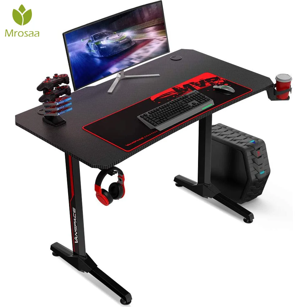 43 Inch Ergonomic Gaming Desk E Sports Computer Table With Mouse Pad Gamer Tables Pro Workstation With Usb Gaming Handle Rack Laptop Desks Aliexpress
