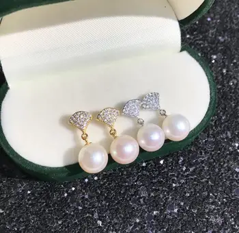 

NEW 925 Sterling Silver Earrings Findings Settings Base Mountings Parts for Coral Pearls Agate Crystal Stones Jade 5pairs/lot