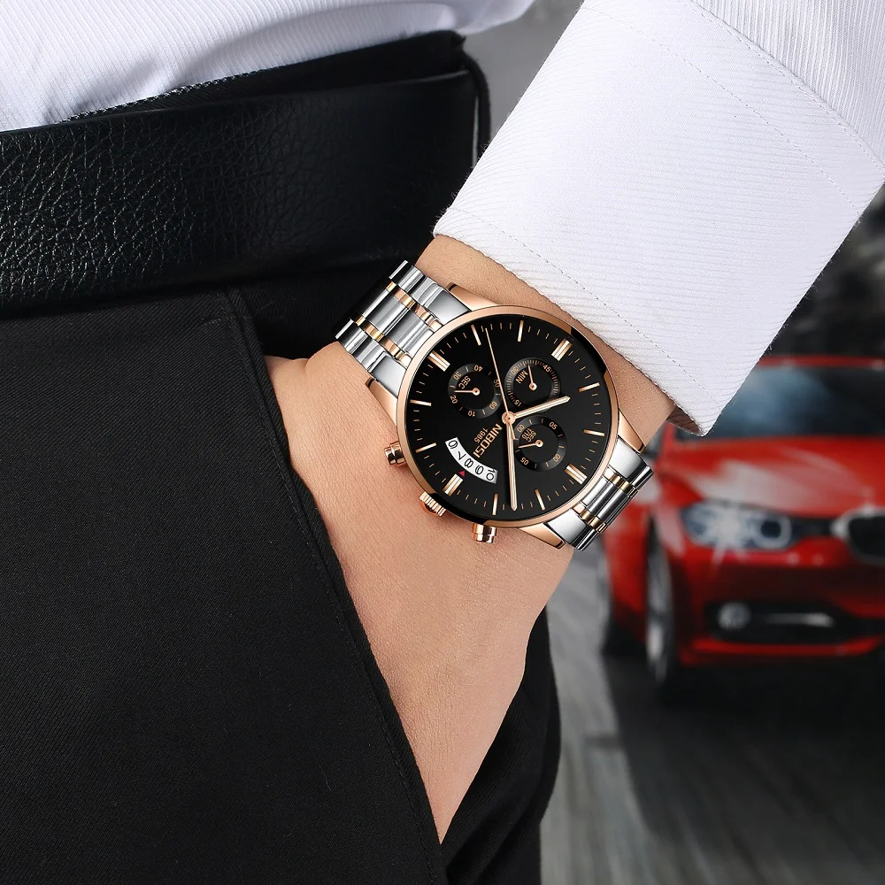 NIBOSI Relogio Masculino Luxury Men Watches Top Brand Men's Quartz Clock Waterproof Sports Chronograph Wristwatches Montre Homme