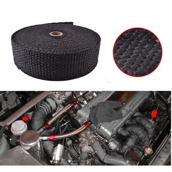 

Evil Energy 15m Header Heat Resistant Exhaust Wrap Resistant Wrap Fireproof Cloth Roll with 6 Cable Ties Car Accessories