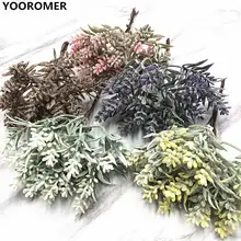 YOOROMER 6 шт. искусственный травяной букет для газона завод искусственный цветок для DIY скрапбукинга семья свадьба Рождество украшение