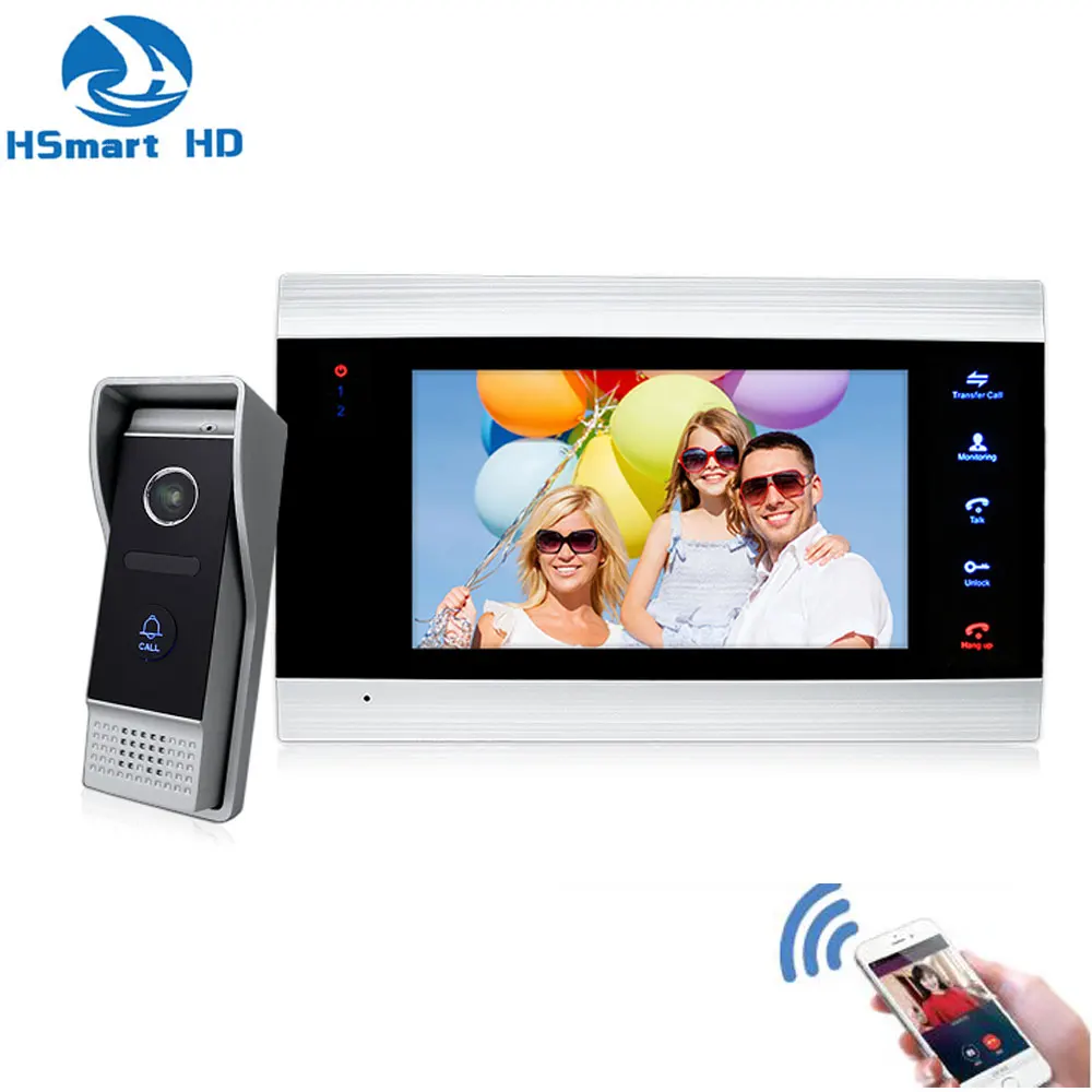 7 Inch Wireless WiFi Smart IP Video Door Phone Intercom System with HD Wired Doorbell Camera,Support TF Card app Remote unlock 7 Inch Wireless WiFi Smart IP Video Door Phone Intercom System with HD Wired Doorbell Camera,Support TF Card app Remote unlock