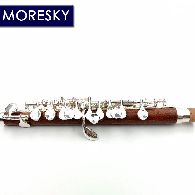 Flute instrument Wind music instrument Piccolo C Key Cupronickel Flute Silver Plated keys red wooden Body Material MPC-161