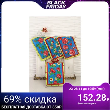 

Set of waffle towels DomoVita "Rose" green 40x60 cm (in a bag), 170 g / m2, 100% chl 4063814
