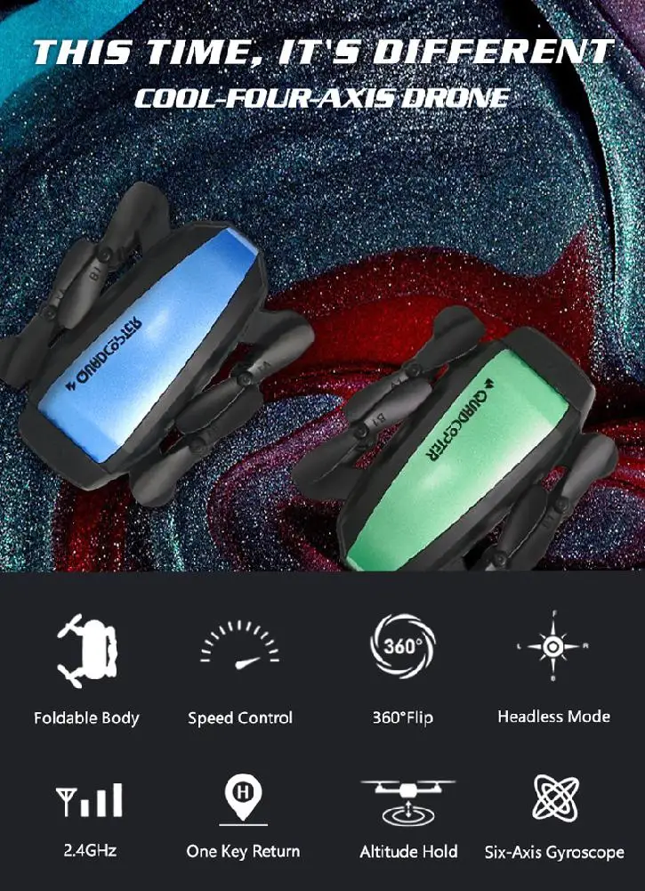 GW125 Mini Drone Quadrocopter 2.4G 4CH RC Helicopter Micro Pocket Folding Dron for Kids Toys for Boys