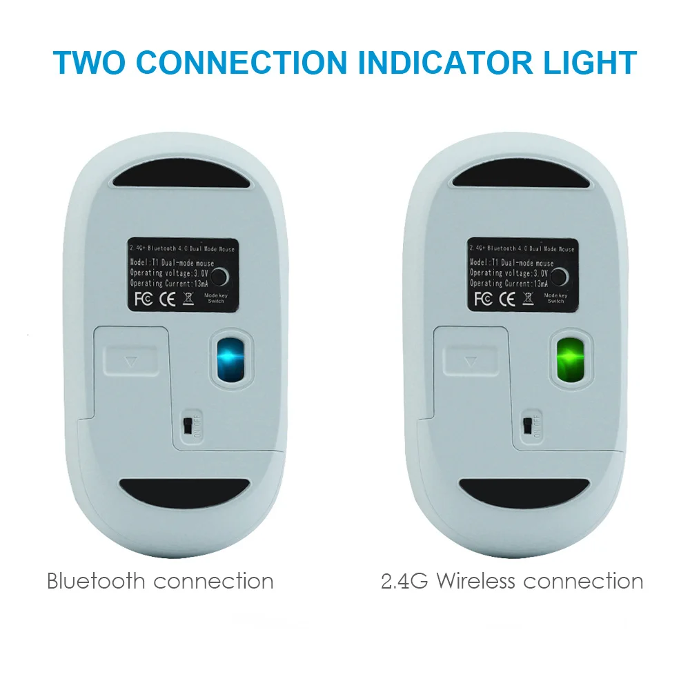 Dual Mode Bluetooth Mouse + 2.4G Wireless Mouse