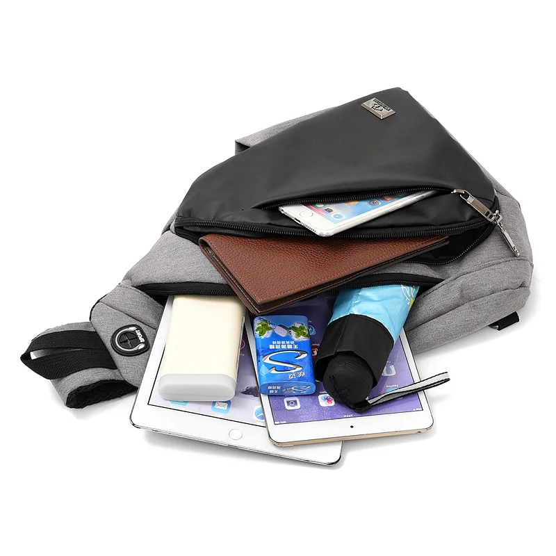 Usb Charging Waterproof Nylon Single Shoulder Bag Large Capacity Casual Unisex Crossbody Bag Women Travel Back Pack