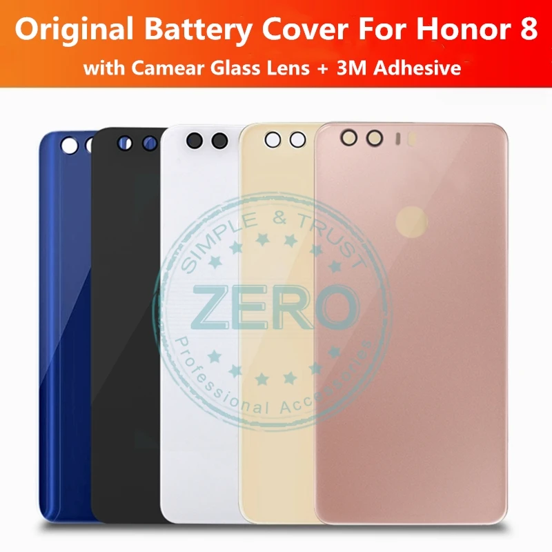 Для Honor 8 задняя крышка батарейного отсека+ объектив для камеры+ клей для huawei Honor8 задний корпус сменный части