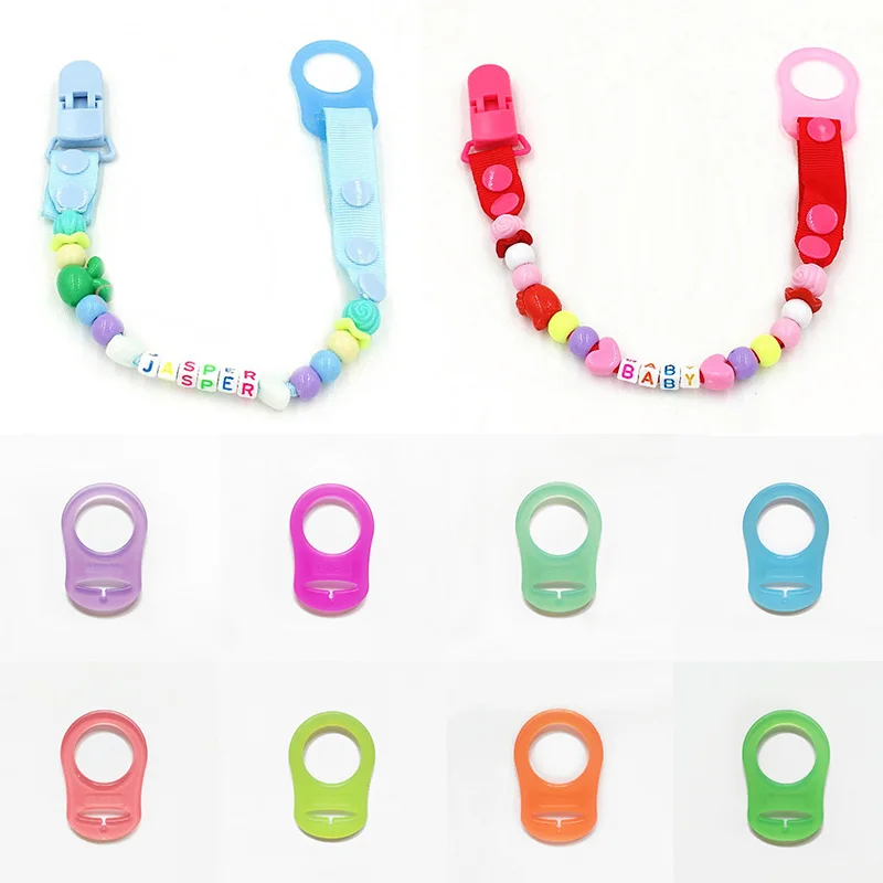 Pacifier Holder Clip Adapter 8C Soft Silicone Button MAM Ring Dummy 