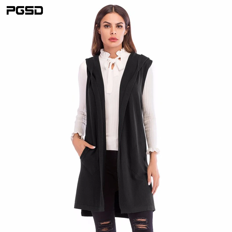 sleeveless hooded cardigan