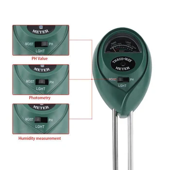 

3 In 1 Soil Tester Meter Tool Moisture Light PH Sensor Tools for Garden Lawn Plant Pot JS22
