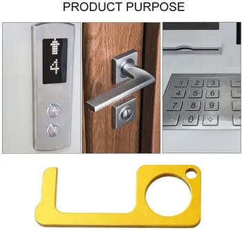 

Brass Door Opener- Hygiene Brass Door Opener Portable Stick for Push The Elevator Button Open