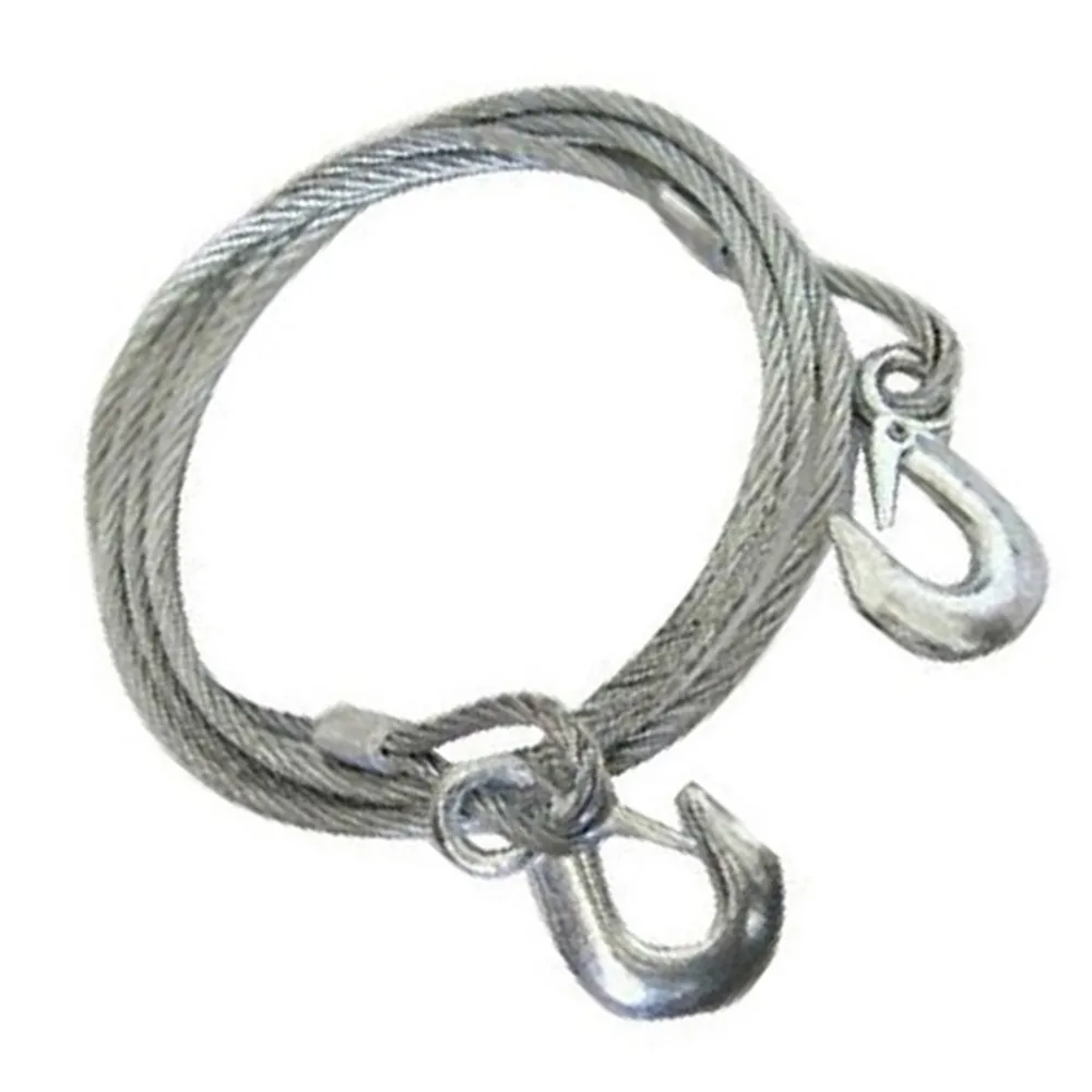 Steel Wire Trailer Winch Replacement Strap 3.8m 5 ton Thick Car Trailer Belt Strong Pull Trailer with Safety Hooks