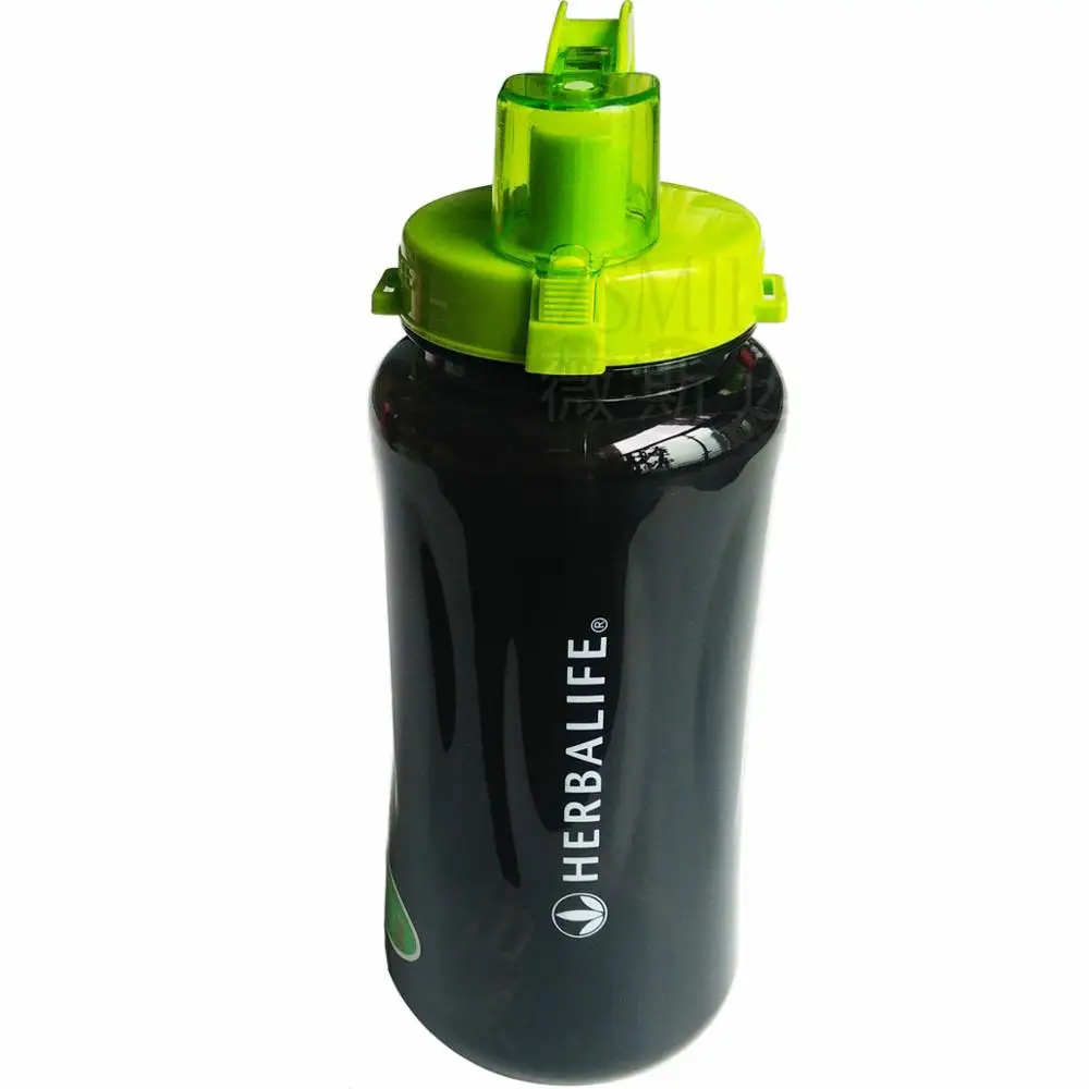 Новое поступление 1000 мл/2000 мл Герметичная Бутылка Для Воды портативная Herbalife питательная пластиковая переносная соломенная бутылка с ремешком - Цвет: 2000ml Black2