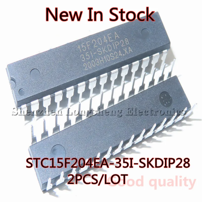 

2PCS/LOT STC15F204EA-35I-SKDIP28 STC15F204EA DIP-28 single chip New In Stock