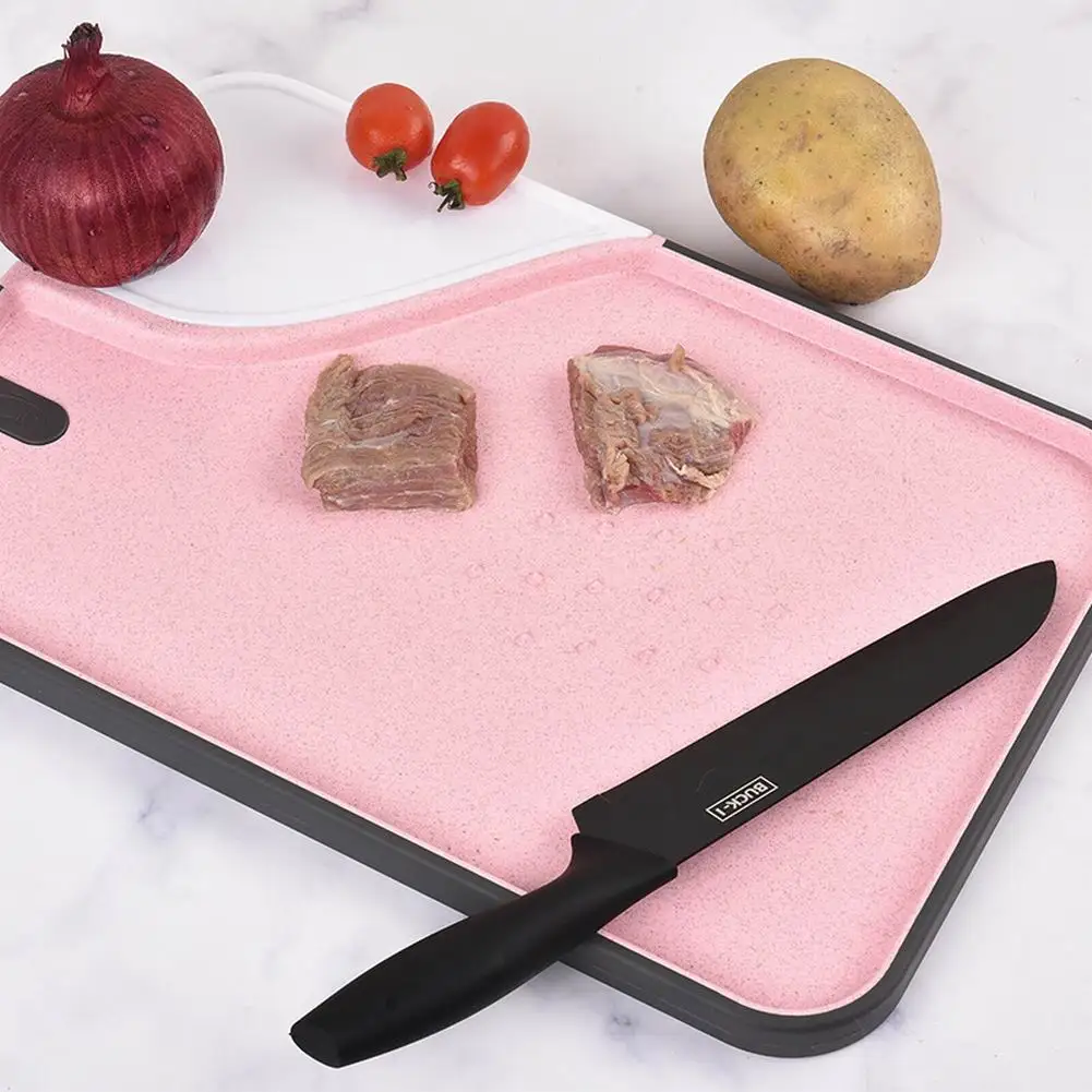 

2020 Wheat straw raw material kitchen multi-function cutting board with disassembly grinder fruit and vegetable non-slip